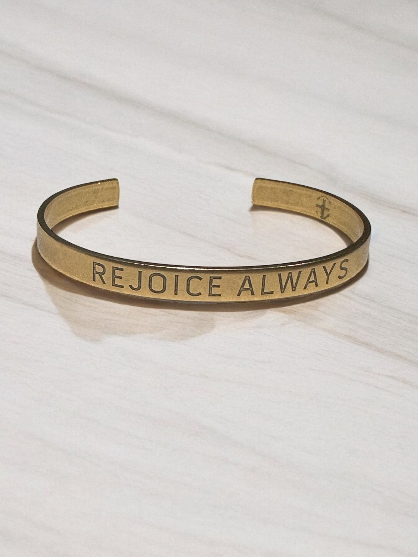 REJOICE ALWAYS Cuff  Glory Gold finish