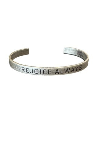 REJOICE ALWAYS saintly silver cuff