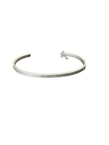 REJOICE ALWAYS glory silver petite cuff